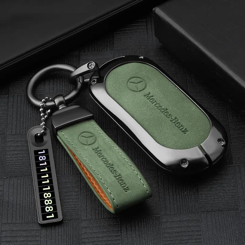 ECD5 2025 New Suede Car Key Case Cover Shell Fob For Mercedes Benz C S Class W206 W223 S350 C260 C300 S400 S450 S500 Protector Access
