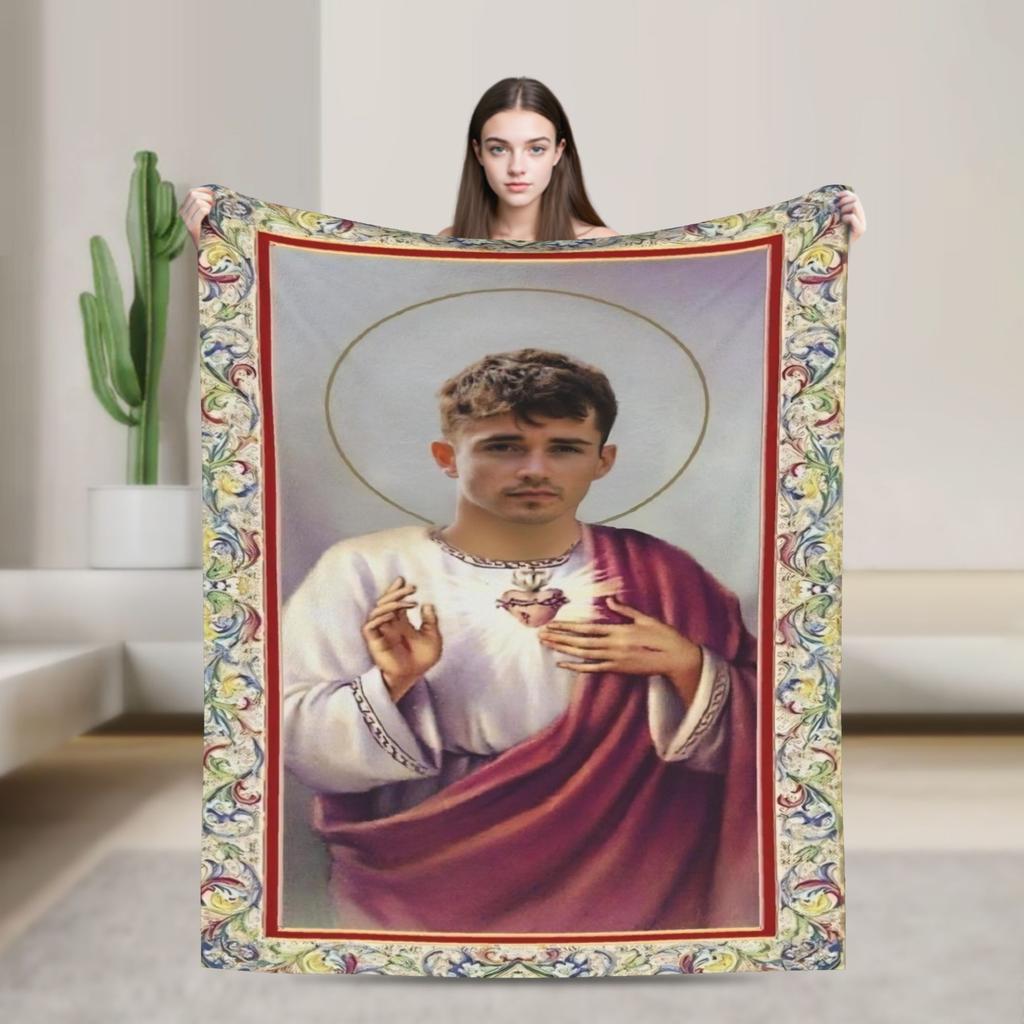 Charles Leclerc Jesus Funny Blanket Travel Flannel Throw Blanket For Bedroom Soft Warm Design Quality Bedspread Gift