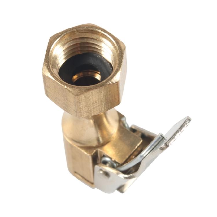 Air Chuck with Clip Adapter, Brass Locking Tire Inflator Nozzle Adapter Connect, No Leakage Tire Chucks for Inflator
