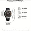 Fashion Men's Luxury Business Quartz Watches Analog PU Leather Wrist Watch With, Men's Gifts