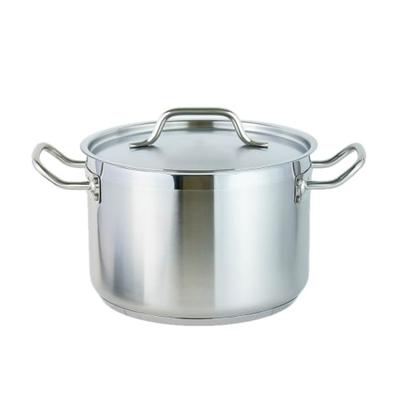 Кастрюля полуцилиндрическая из нержавеющей стали Thunder Group, подходит для индукционных плит, 30 см, 18,9 л, с крышкой, для коммерческого использования, двухручная кастрюля, SLSPS4020