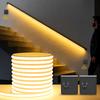 Entrance Stair Corridor Smart Night Light Strip 24V Solid Silicone COB LED Neon Tape Install Anywhere Portable PIR Motion Sensor