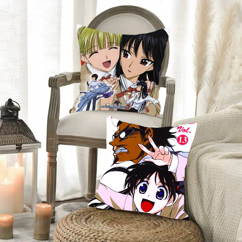 School R-Rumble Anime Pillow Case Fashion Square Pillowcase Bedroom Sofa Room Ins Decoration Leisure