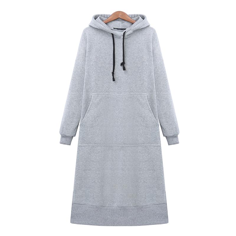 Женская длинная толстовка с капюшоном