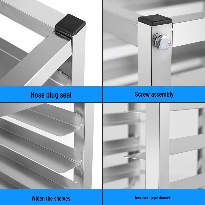 ZISIZ Нержавеющая сталь 7-ярусная подставка для противней для холодильника