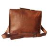 Коричневая офисная сумка-портфель для ноутбука ручной работы из натуральной винтажной козьей кожи