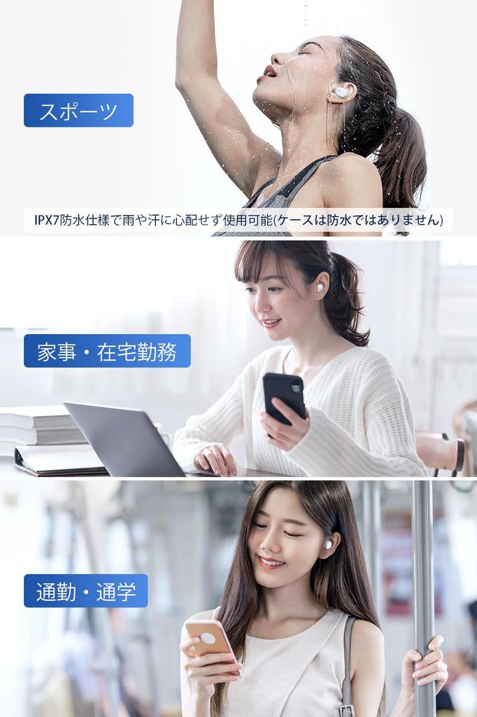 Беспроводные Bluetooth IPX7 До 60 часов Последние 2026 Bluetooth Качество звука Во всех Низкие Мгновенный слух для Веб Совместимо с Наушниками, Водонепроницаемые,