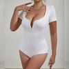 Женский новый комбинезон с глубоким V-образным вырезом и короткими рукавами, сексуальный обтягивающий комбинезон