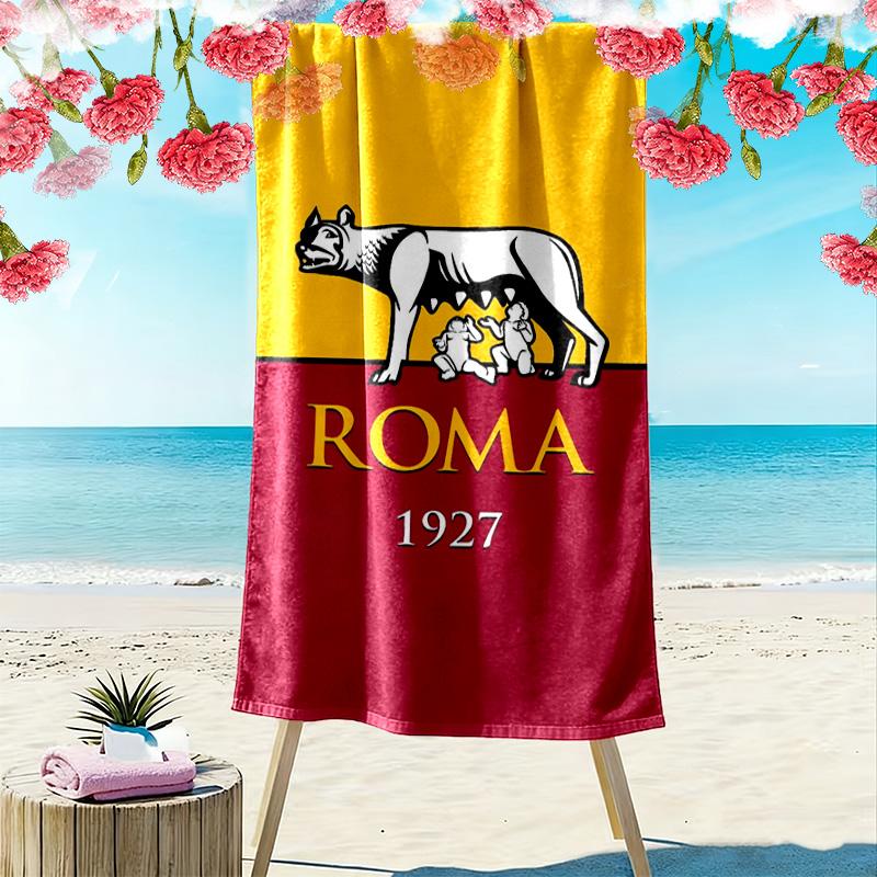 Пляжное полотенце с принтом A.S. Roma, большое, мягкое, быстросохнущее, для пляжа, кемпинга, плавания