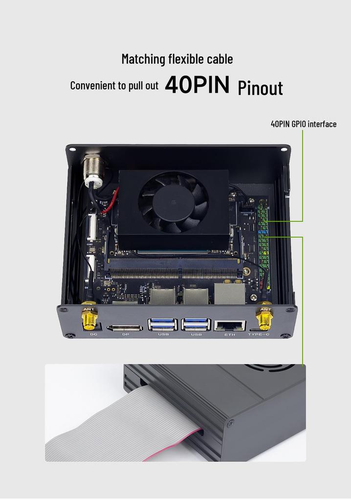 Jetson Orin Nano/NX Development Board Aluminum Chassis with Camera Mount