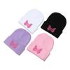 Autumn and Winter New Pullover Hat Versatile Brimless Cap Warm Cold Hat Butterfly Embroidery Knitted Hat Women