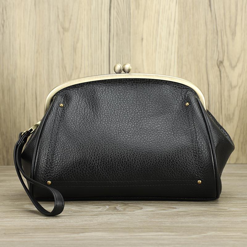 CONTACT'S 2024 сумки-клатчи из натуральной кожи с замком Kiss Lock, дизайн с металлическим каркасом, женские модные сумки с карманом для телефона, женские сумки, сумки