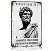 Marcus Aurelius Stoic 2 Metal Poster Tin Sign Wall Art Customizable Metal Signs for Home Decoration Decoration Living Room Decor
