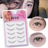 5pairs 3D U-shaped False Eyelashes Korean Idol Idol Same Style False Eyelashes Faux Mink Lashes Transparent Stem Lash Extension