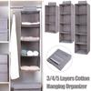 Cotton Hanging Storage Pouch Space Saver Clothes Organizer  for Household Closet Container