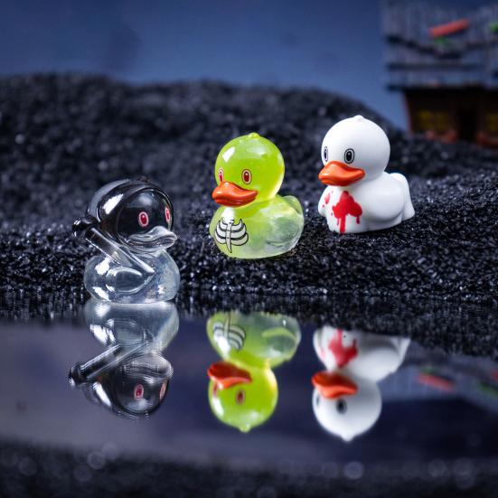 6 Pcs Mini Duckling Figurines Halloween Theme Duck Ornaments Resin Witch Ghost Zombie Duck Collectibles for DIY Aquarium Micro-Landscape Decor