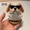 Вязаная крючком кукла щенок ручной работы эмоциональная поддержка щенок с вдохновляющей открыткой позитивный мини-вязаный крючком собачий орнамент подарок для поощрения