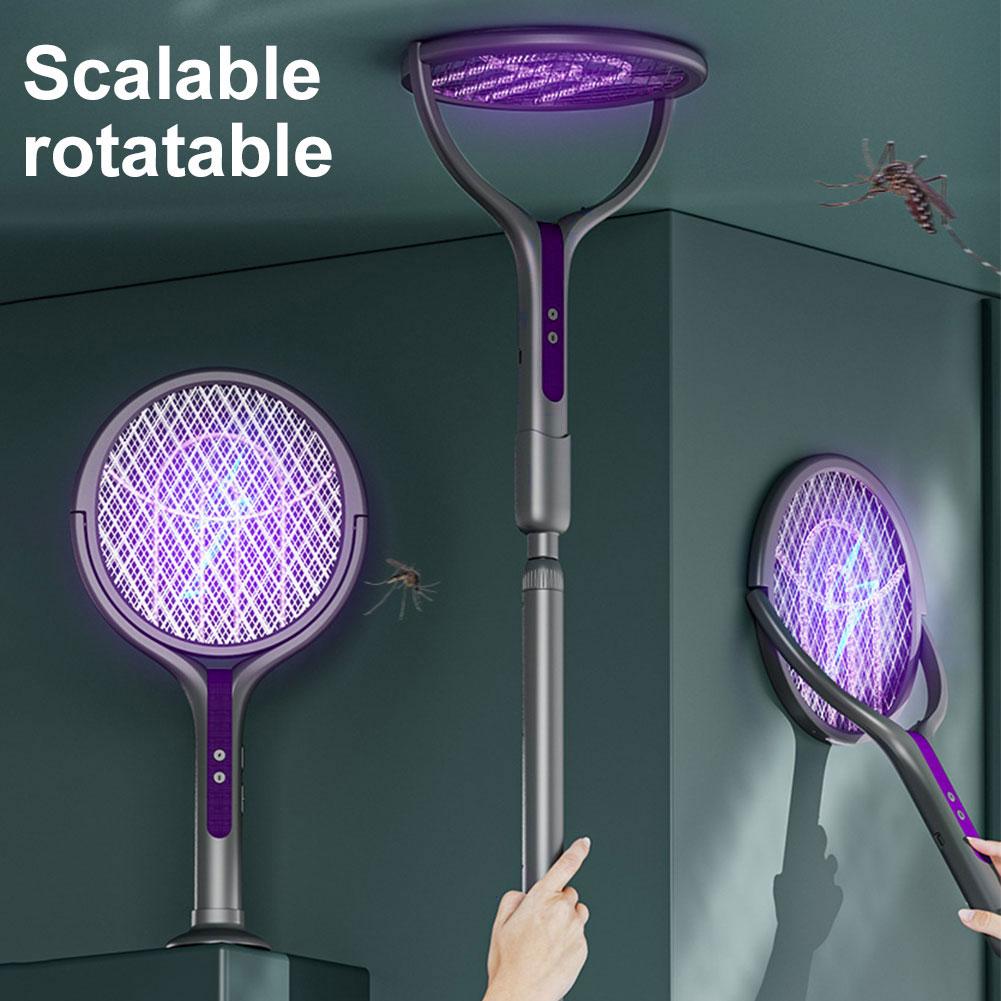 Foldable Insect Racket Electric Fly Swatter USB Rechargeable Fly Killer Portable Bug Zapper Trap Lamp Fly Trap Indoor Outdoor