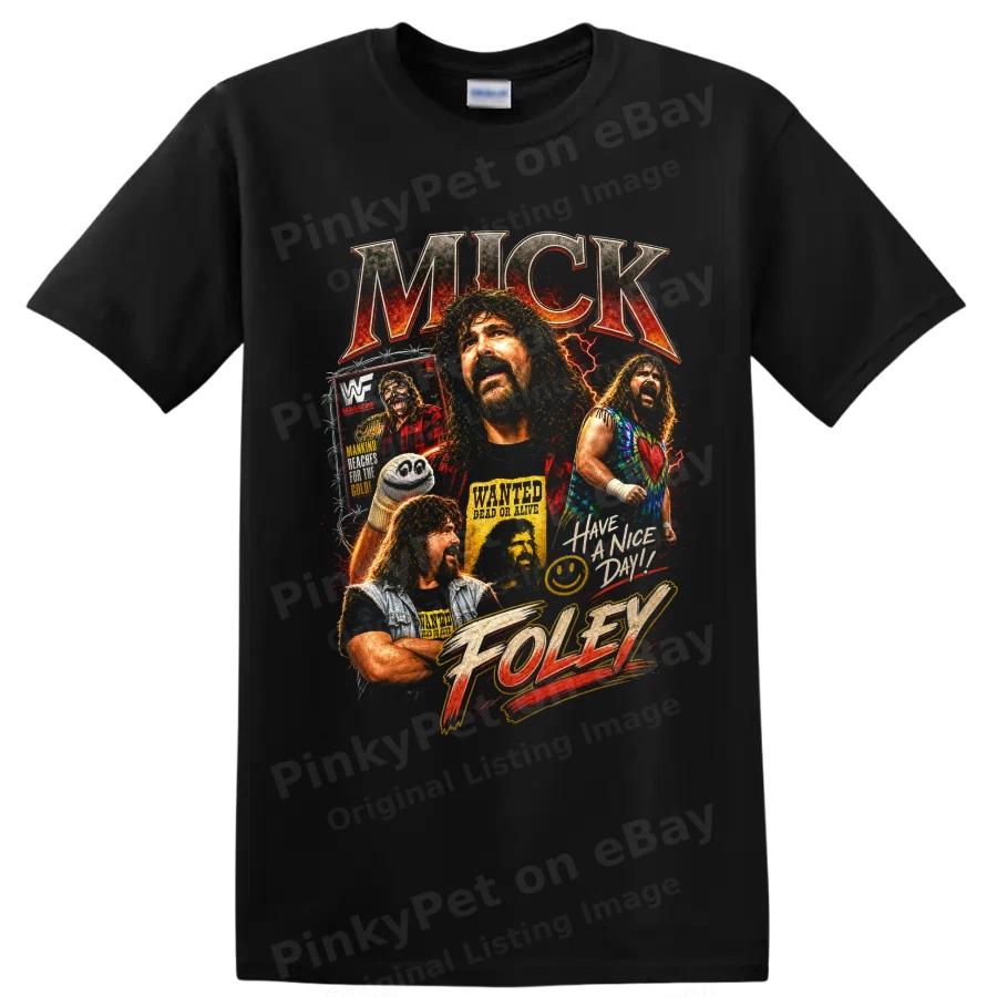 Mick Foley Wrestling T Shirt Hardcore Legend Portrait Graphic Fan Tee Gift Art