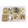 260PC Frame Picture Turn Button Fasteners Set Gold Hardware Backing Clips Picture Frame Backing Clips with Screws for Hanging Pictures Photos