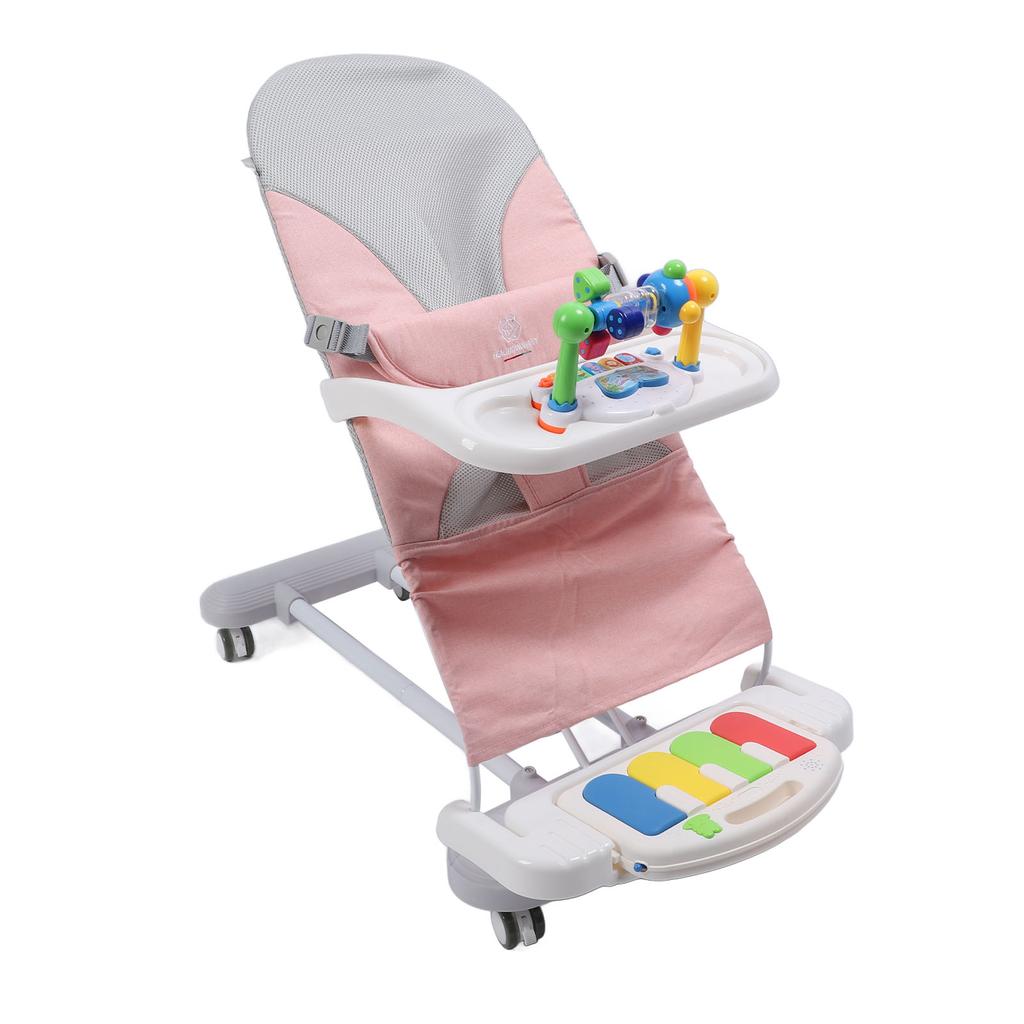 Детское кресло-качалка Детское кресло-качалка Колыбель с игрушечной дугой Вращающиеся колеса Поднос для кормления Педальное пианино