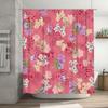 Pink Bath Shower Curtain with Floral Print Modern Home Decor for Bathroom Accessories Decoration Set 72 X 84 Inches, Pink Purple