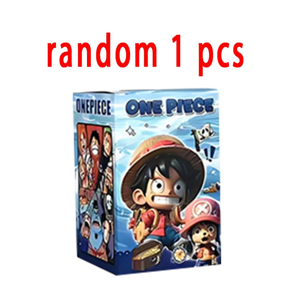 One Piece blind box 1-8pcs Anime Ship Figure Luffy Model Toy kawayi Mini Boat Pirate Ship Navy Going Merry Boat Assembled Model