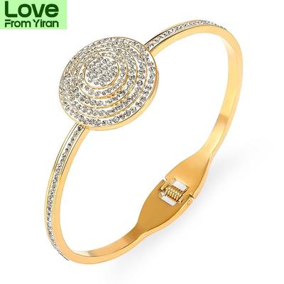 Fysara Новые Браслеты Из Нержавеющей Стали Бусины & Браслеты Парные Римские Цифры Кристалл Браслеты Манжеты Женские Украшения Для Женщин