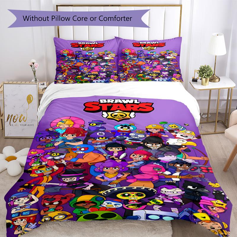 Brawl Stars Comforter Cover Set Perfect for Bedrooms Soft Fabric Christmas Gift