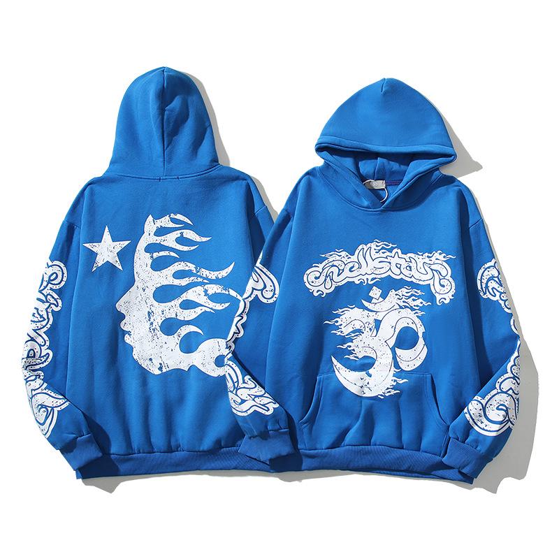 ХУДДИ с принтом пламени HELL Side Goddess на флисовой подкладке для мужчин и женщин