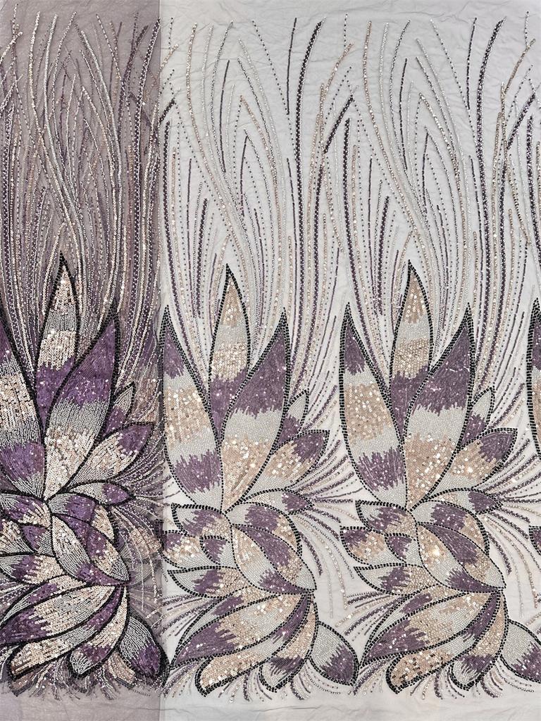 Новейшая африканская кружевная сетчатая ткань с бисером 3 ярда 2025 Высококачественный нигерийский свадебный материал Роскошная ткань с пайетками и бисером для шитья