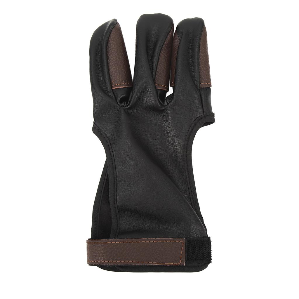 Archery Glove Finger Tab Accessories Three Finger Guard PU Leather Archery Gloves for Recurve Compound Bow L