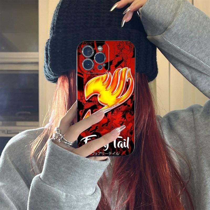 Чехол для телефона «Хвост феи» с японским аниме для IPhone 14 13 11 12 Pro 8 7 Plus X 13 Pro MAX XR XS MINI SE 2020, черные чехлы