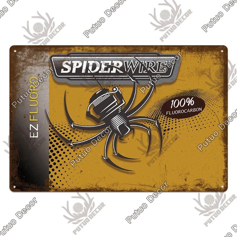 Putuo Decor Fishing Gear Retro Tin Sign Plaque Metal Plate Vintage Wall Art Poster Decoration for Tackle Shop Home Iron Painting