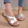 Fashion New Summer Shoes Women Sandals Flat Beach Shoes Woman Plus Size  Solid Sandal Comfort Leather Sandals