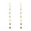 Красочные геометрические серьги-подвески, аксессуар с модными круглыми искусственными драгоценными камнями для стильных женщин