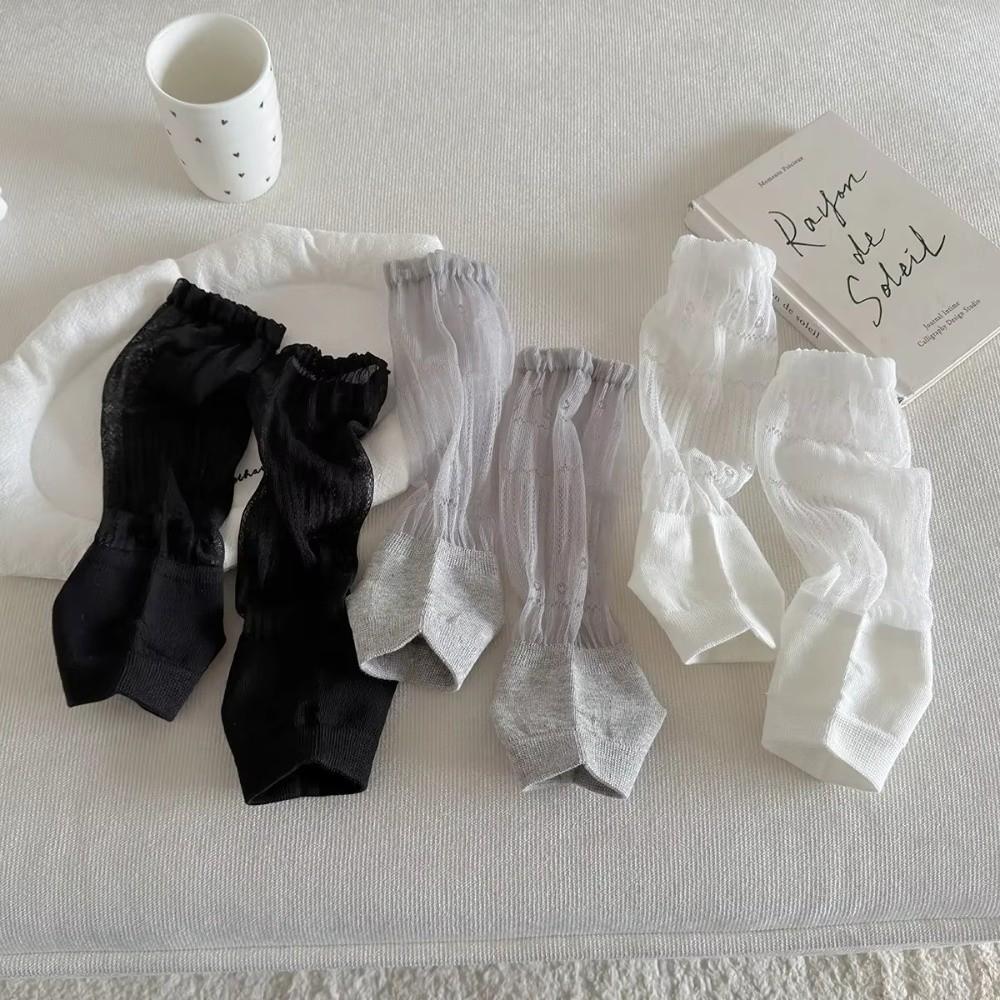 Thin Short Socks Mesh Ruffle Ballet Style Cuffs New Fashion Leg Warmers  Women Girls