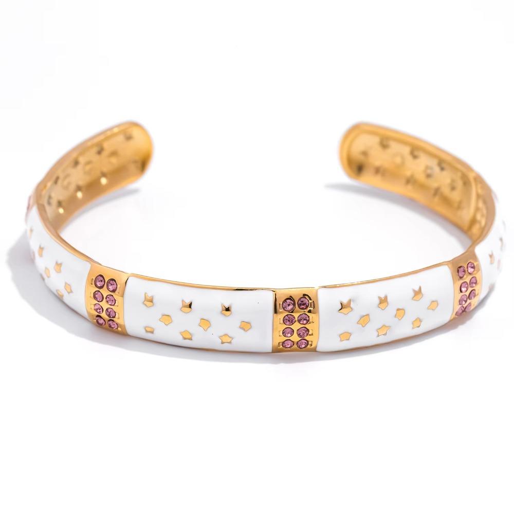 Pink Green Rhinestone Women's Bangle Devil's Eye Demon's Eye Bracelets Cuff Bracelet Girls Gift