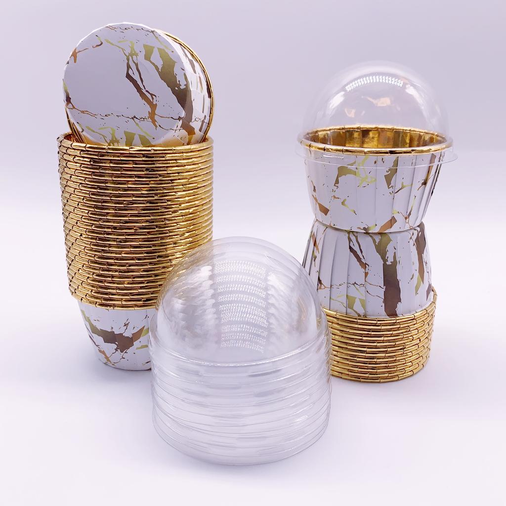 50 шт. Формочки для выпечки Одноразовые формочки для кексов Жаростойкие бумажные формочки для кексов Инструмент для выпечки Идеально подходит для свадьбы и дня рождения