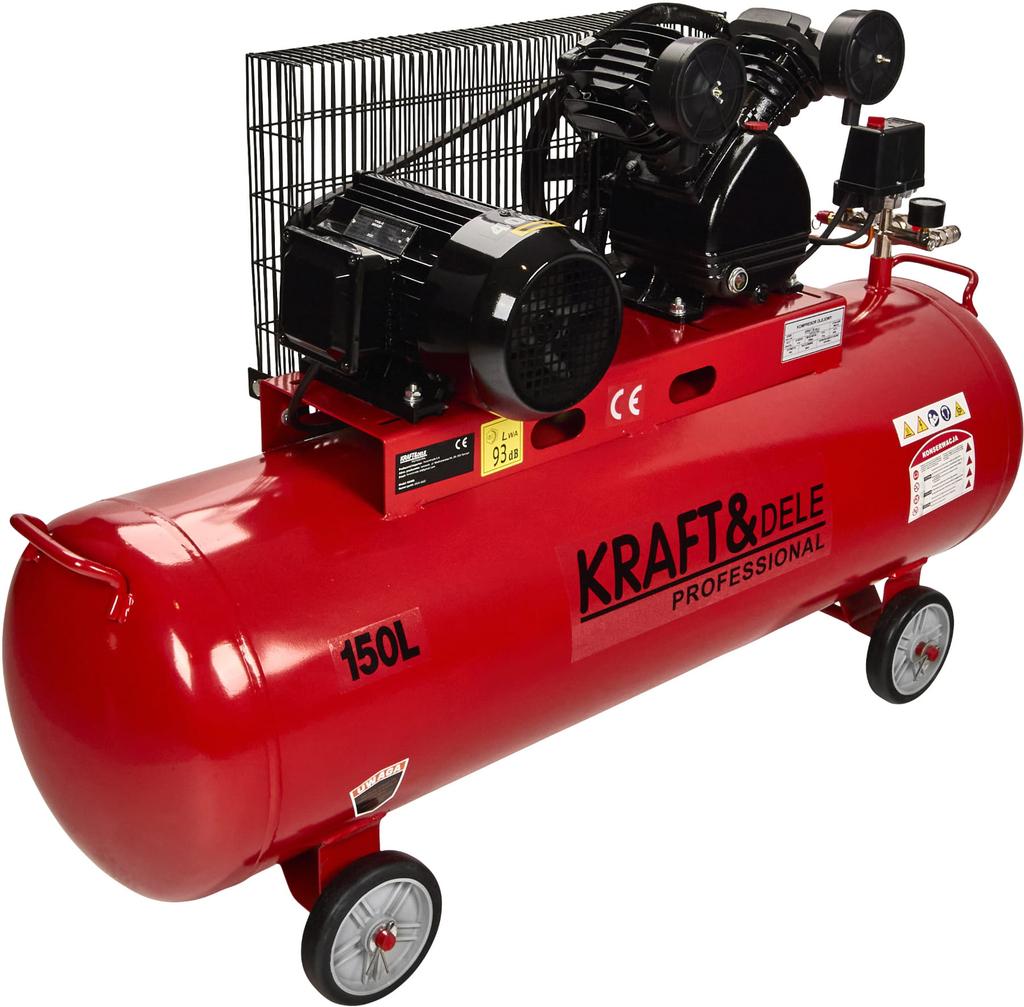 Kompresor Olejowy 150L Dwutłokowy | Kraft&Dele