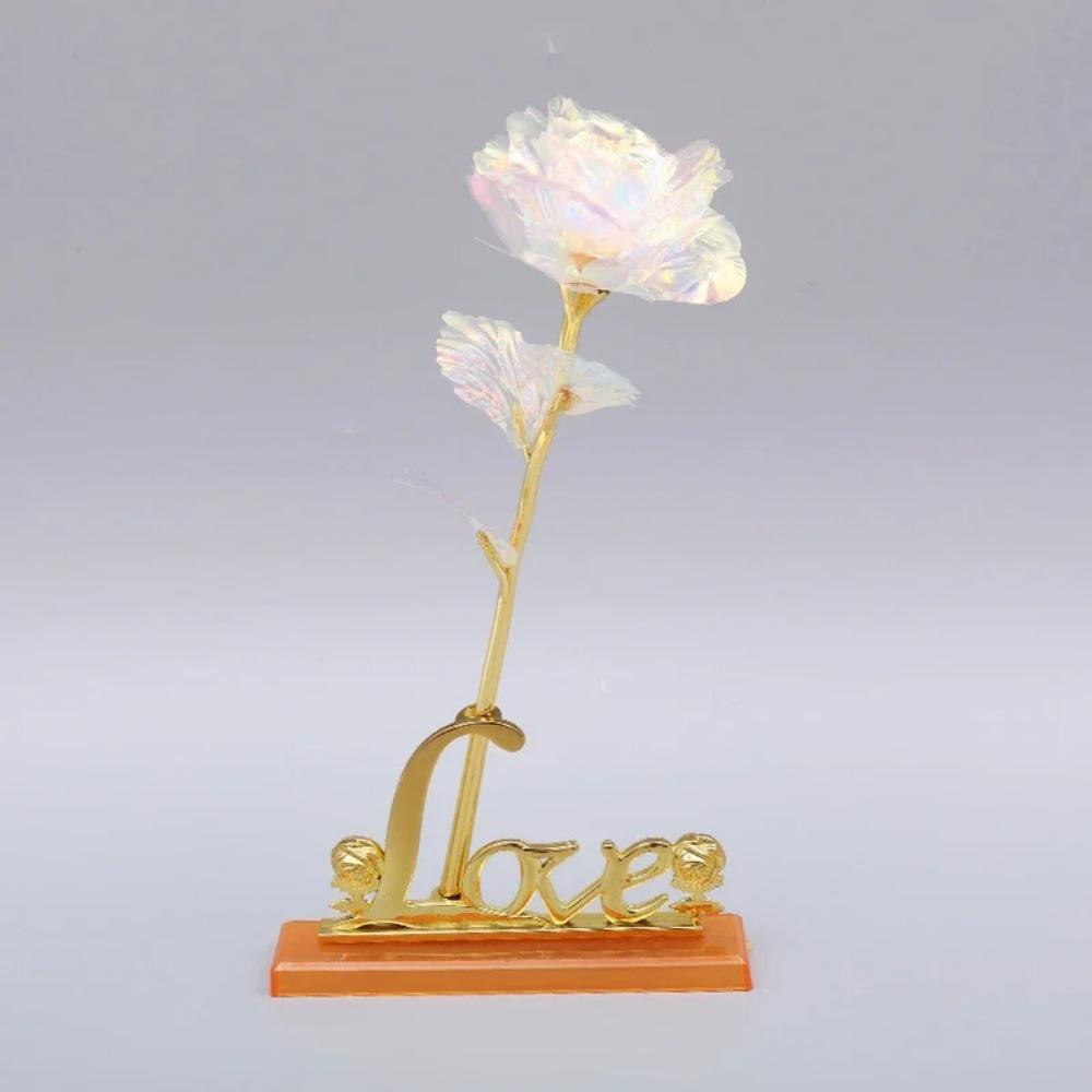 Искусственные золотые цветы Роза с покрытием из 24-каратной фольги Подарок на День святого Валентина для жены Свадьба День матери Вечная любовь Золотые розы