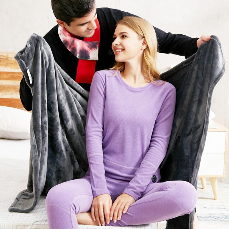 45~65℃ Electric Heated Blanket Warm Shawl Heating Plush Throw Warmer Cape Heating Lap Blanket