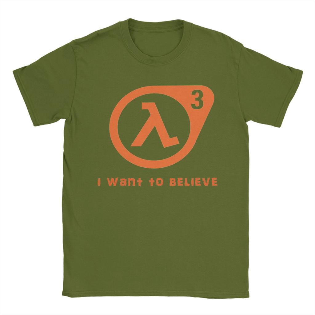 Креативные футболки Half Life I want to believe для унисекс с круглым вырезом, хлопковые, с коротким рукавом. Идея для подарка. Топы
