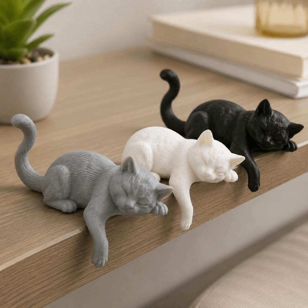 3D-печатная фигурка спящего кота Креативные декоративные статуэтки кошек Украшения для стола Использование на рабочем столе