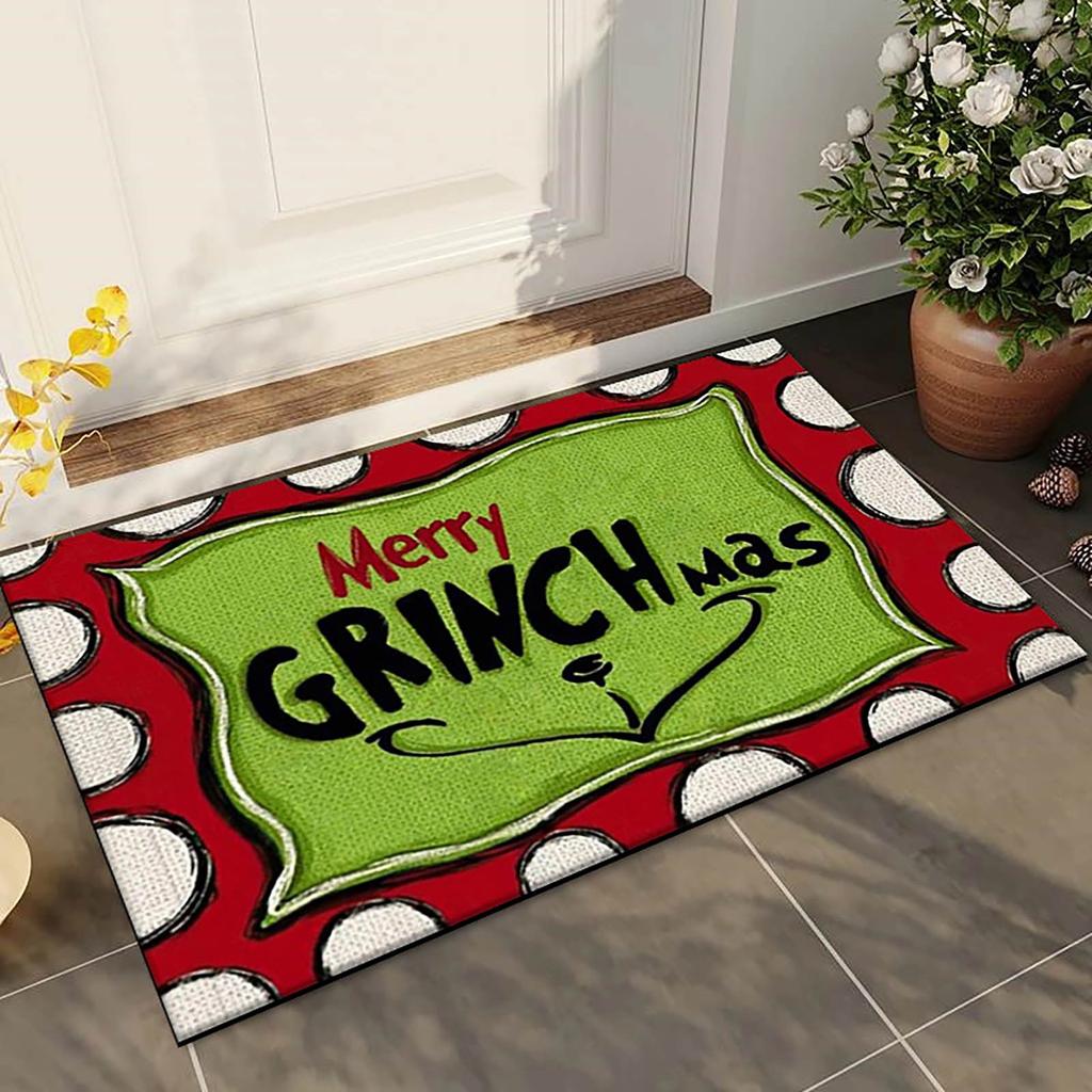 Xmas Welcome Christmas Mat Non-Slip And Washable Doormat Decoration Door Mat Entrance Rugs