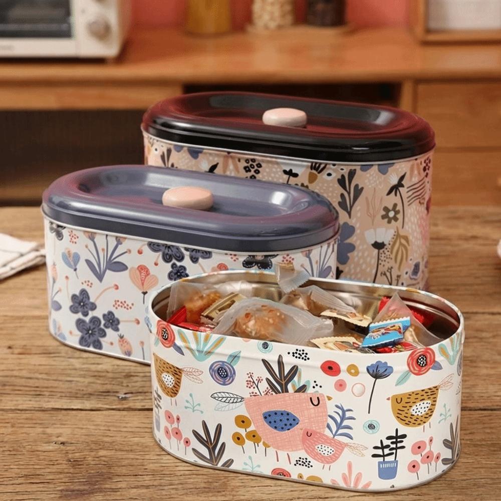 2PCS/SET European Style Tinplate Storage Box Large Capacity Candy Cookie Box Gift Boxes Living Room