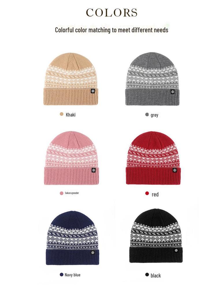 Женская зимняя шапка с жаккардовым узором Fair Isle с толстой повязкой на голову и наушниками