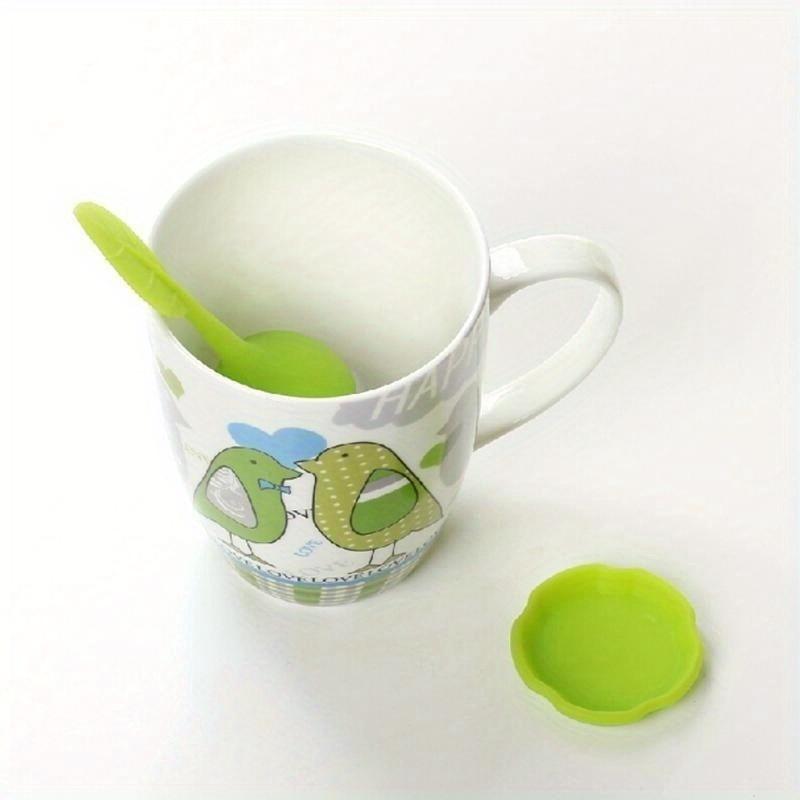 Silicone Tea Strainer Sweet Leaf Pattern Tea Filter Teapot for Loose Leaf Herbal Spice Filter Tools