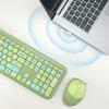Mofii Беспроводная мышь и клавиатура, набор круглых клавиш, цветная клавиатура, женская офисная беспроводная клавиатура, полноразмерная клавиатура для пишущей машинки