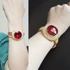 Fashion Spring Red Big Zircon Bracelet Women 'S Accessories Hip Hop Series Holiday Gift Golden Bracelet Love